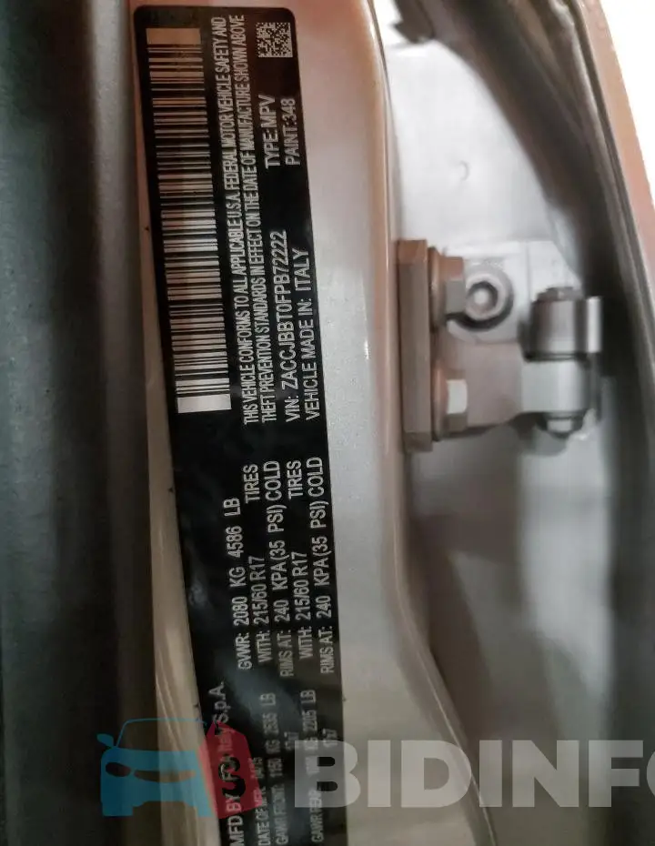 ZACCJBBT0FPB72222 Photo# 13