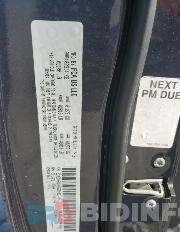 2C3CDXBG1KH698996 Photo# 12