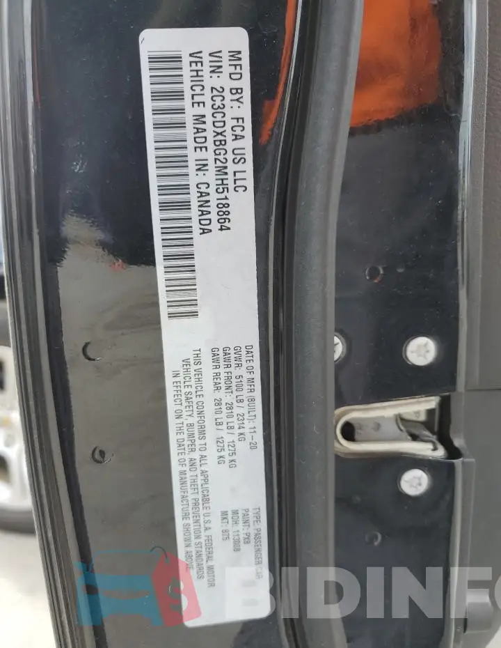 2C3CDXBG2MH518864 Photo# 13