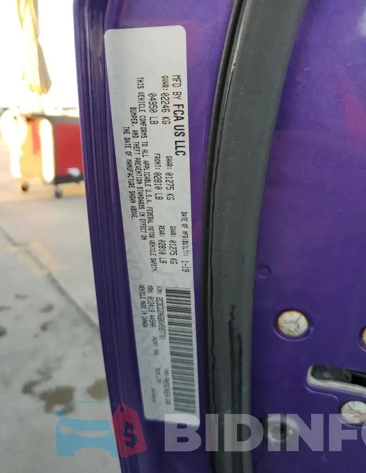 2C3CDZAG8KH587701 Photo# 12
