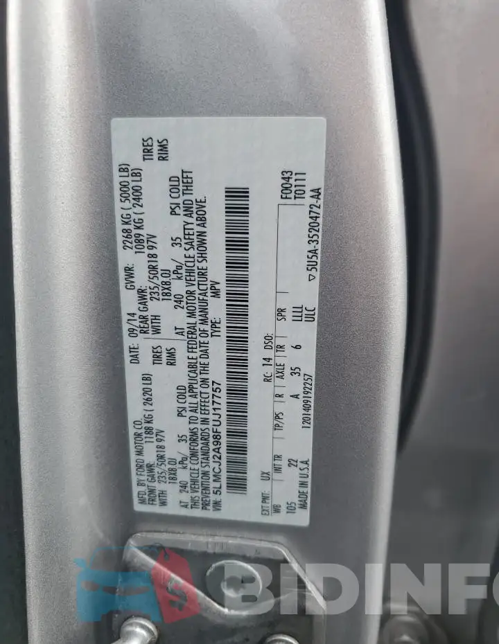 5LMCJ2A98FUJ17757 Photo# 12