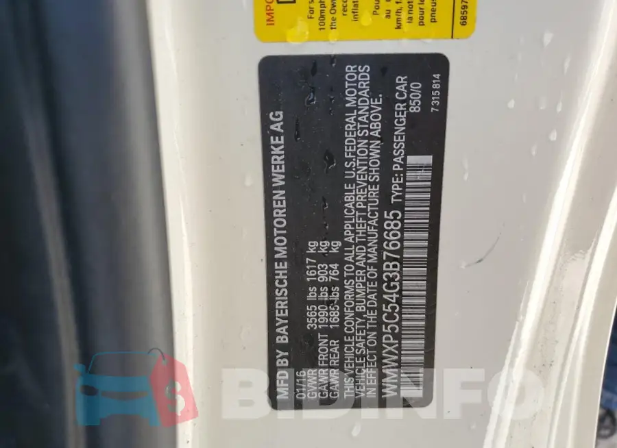WMWXP5C54G3B76685 Photo# 12
