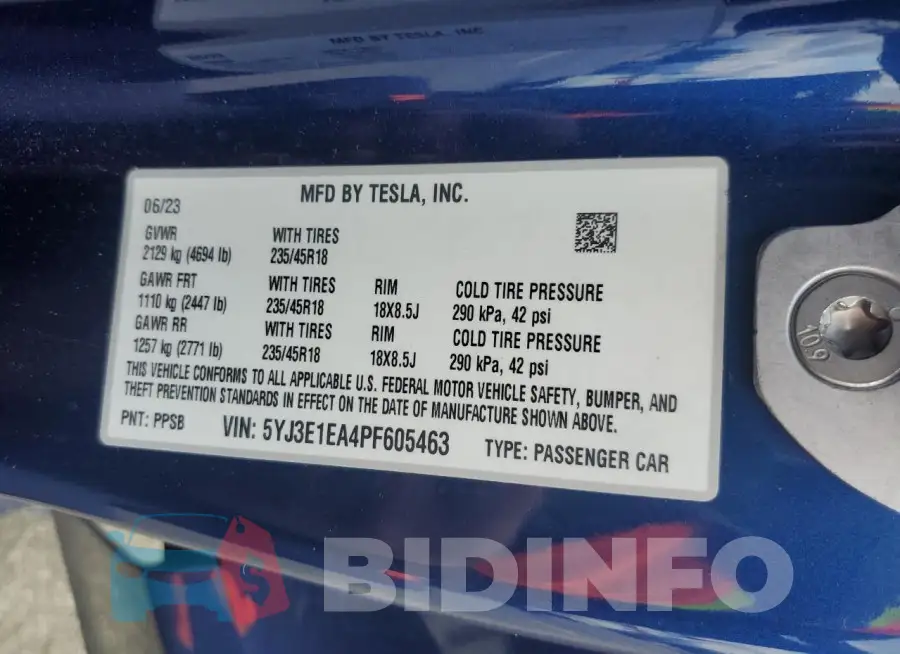 5YJ3E1EA4PF605463 Photo# 12
