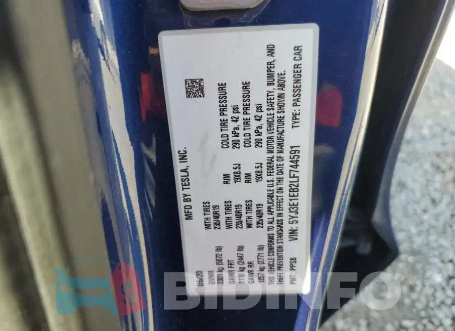 5YJ3E1EB2LF744591 Photo# 13