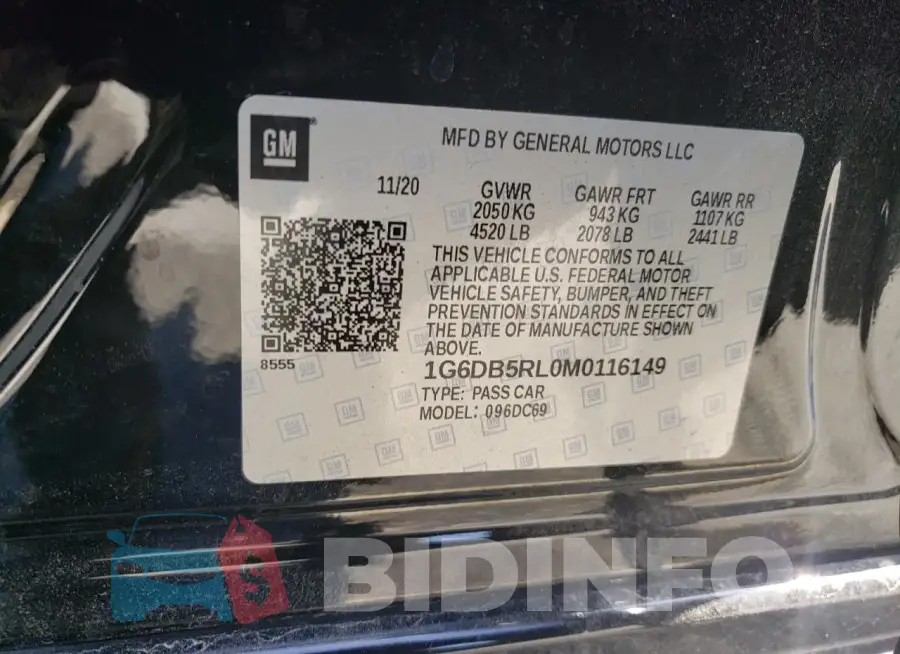 1G6DB5RL0M0116149 Photo# 12