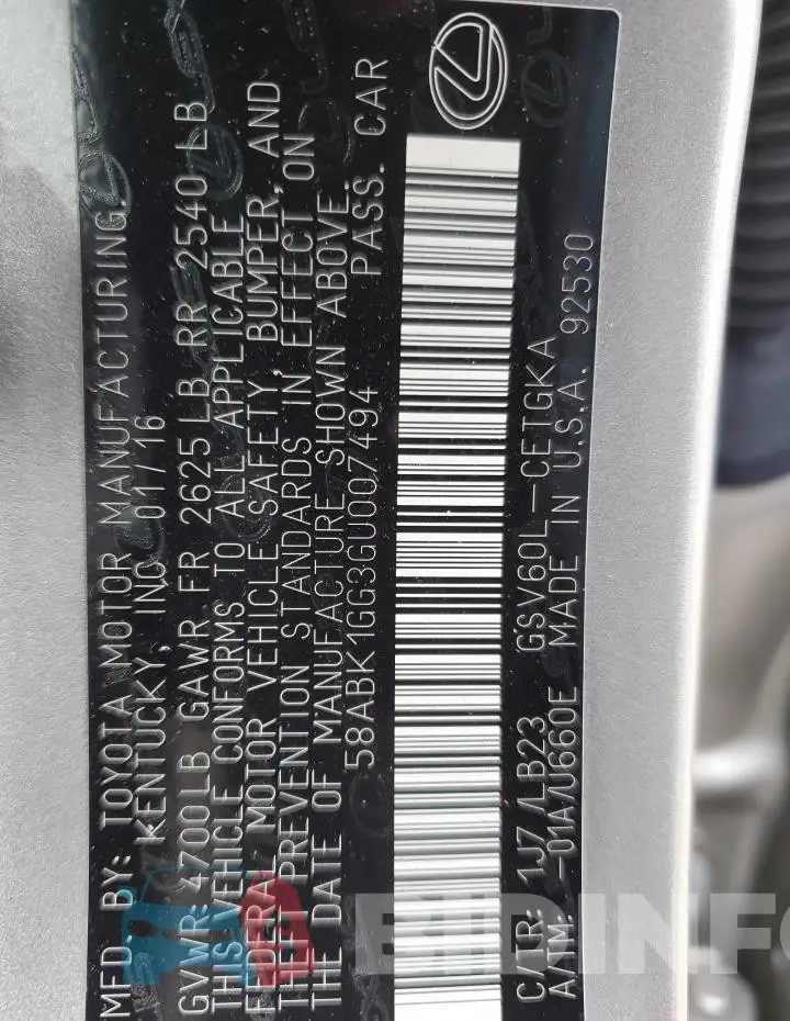 58ABK1GG3GU007494 Photo# 12