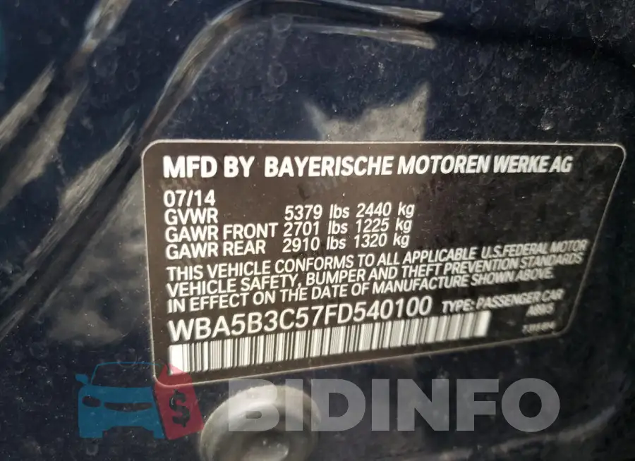 WBA5B3C57FD540100 Photo# 12
