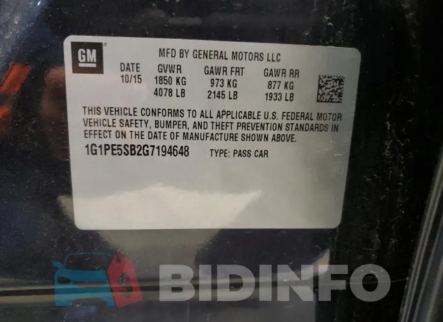 1G1PE5SB2G7194648 Photo# 12