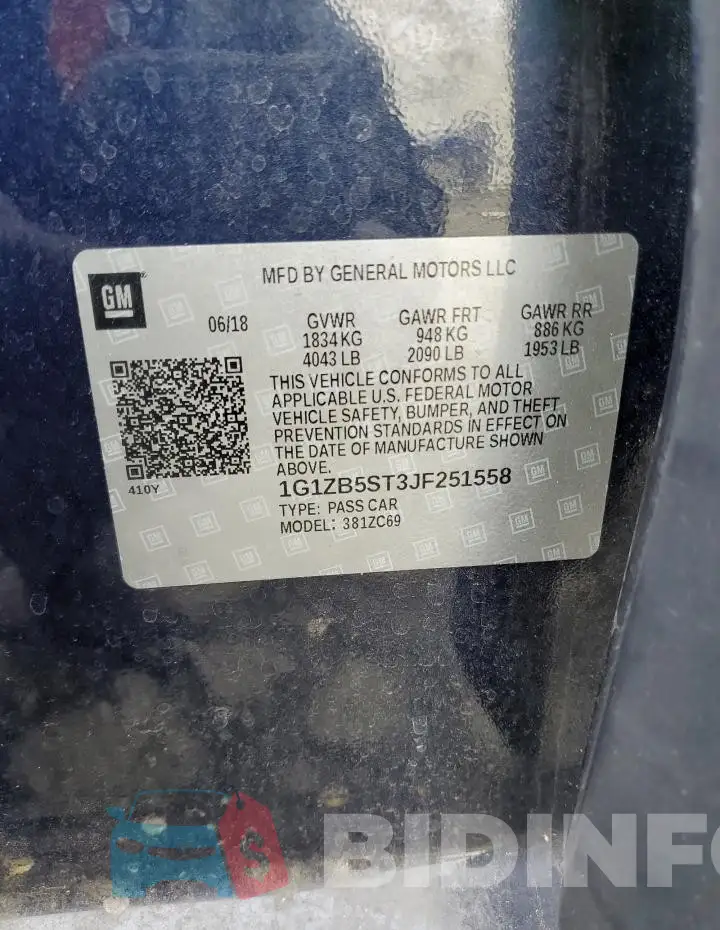 1G1ZB5ST3JF251558 Photo# 12
