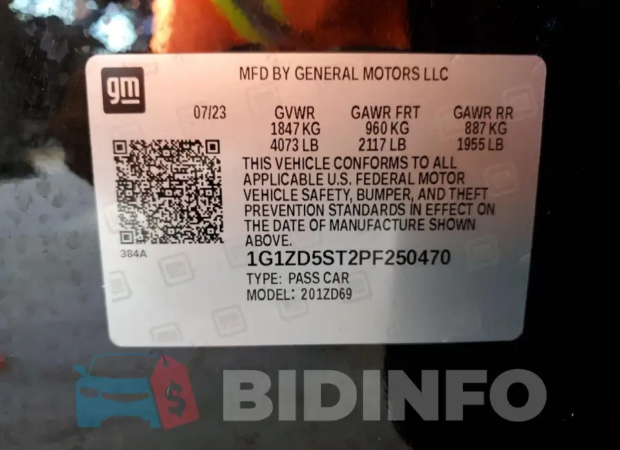 1G1ZD5ST2PF250470 Photo# 12