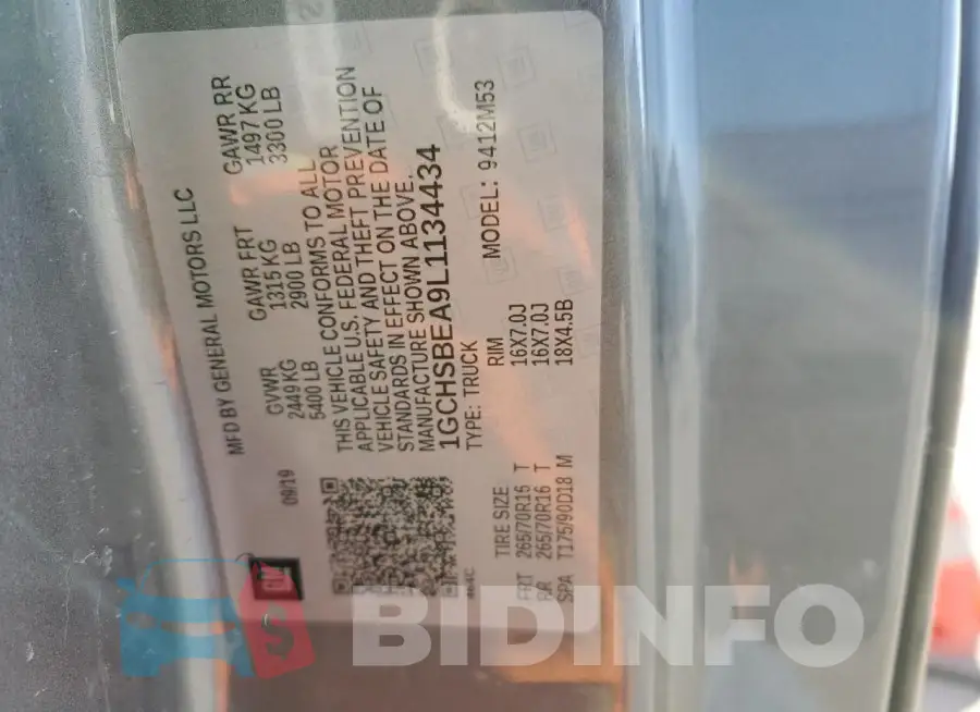 1GCHSBEA9L1134434 Photo# 12