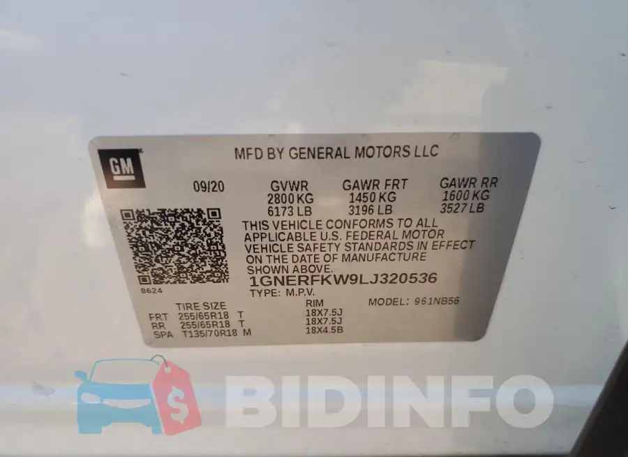1GNERFKW9LJ320536 Photo# 13