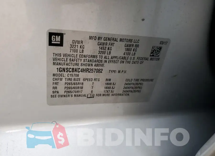 1GNSCBKC4HR257082 Photo# 13