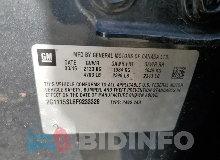 2G1115SL6F9233328 Photo# 12