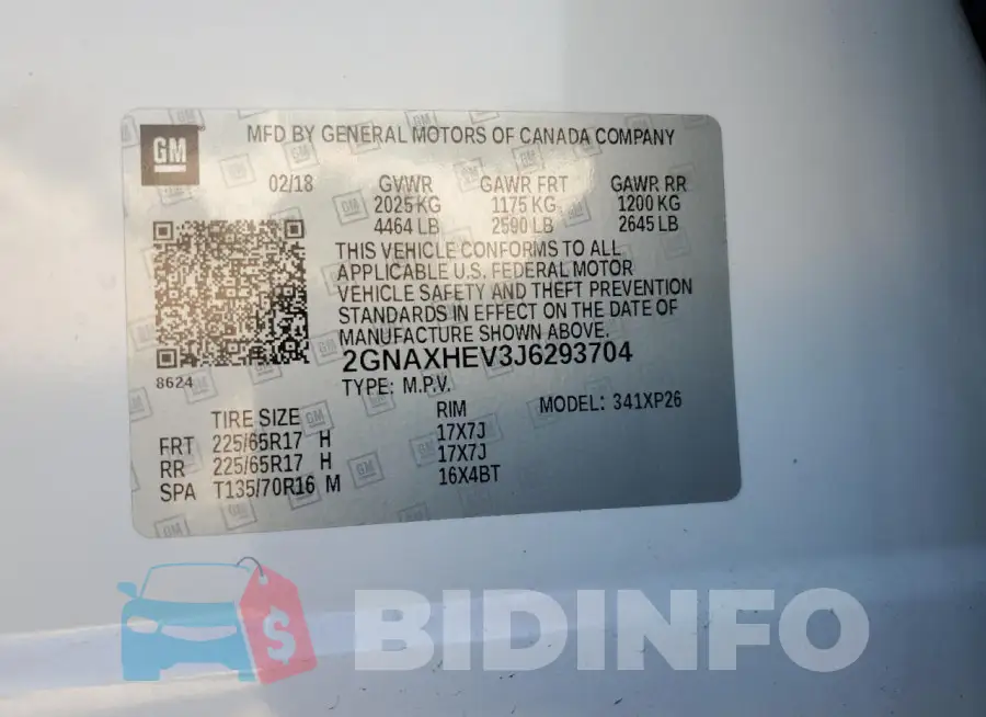 2GNAXHEV3J6293704 Photo# 12