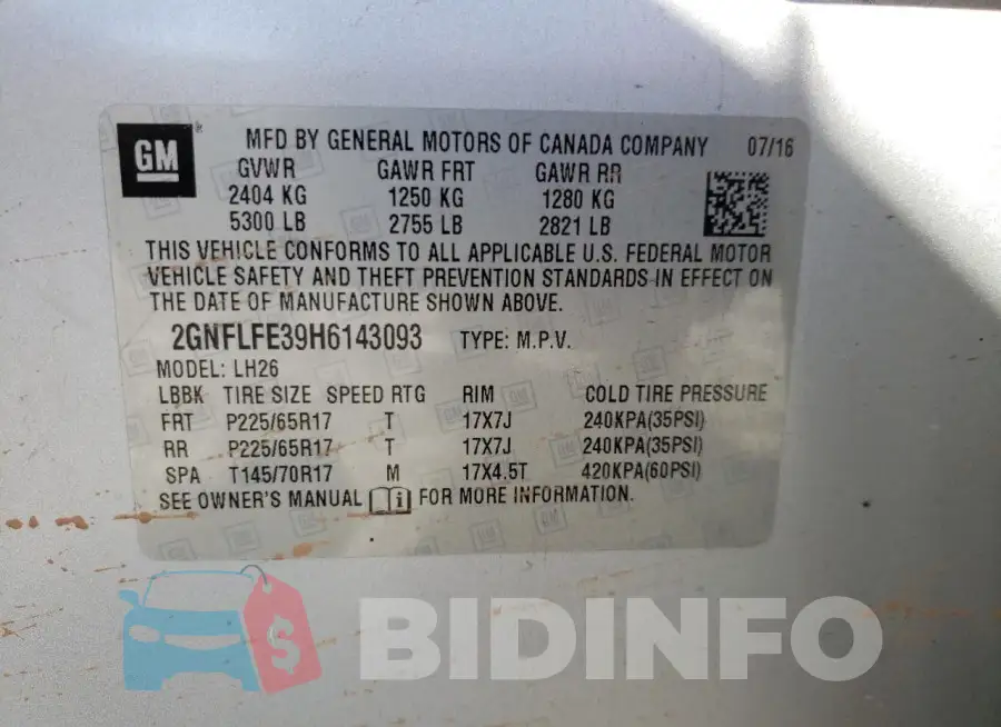 2GNFLFE39H6143093 Photo# 13