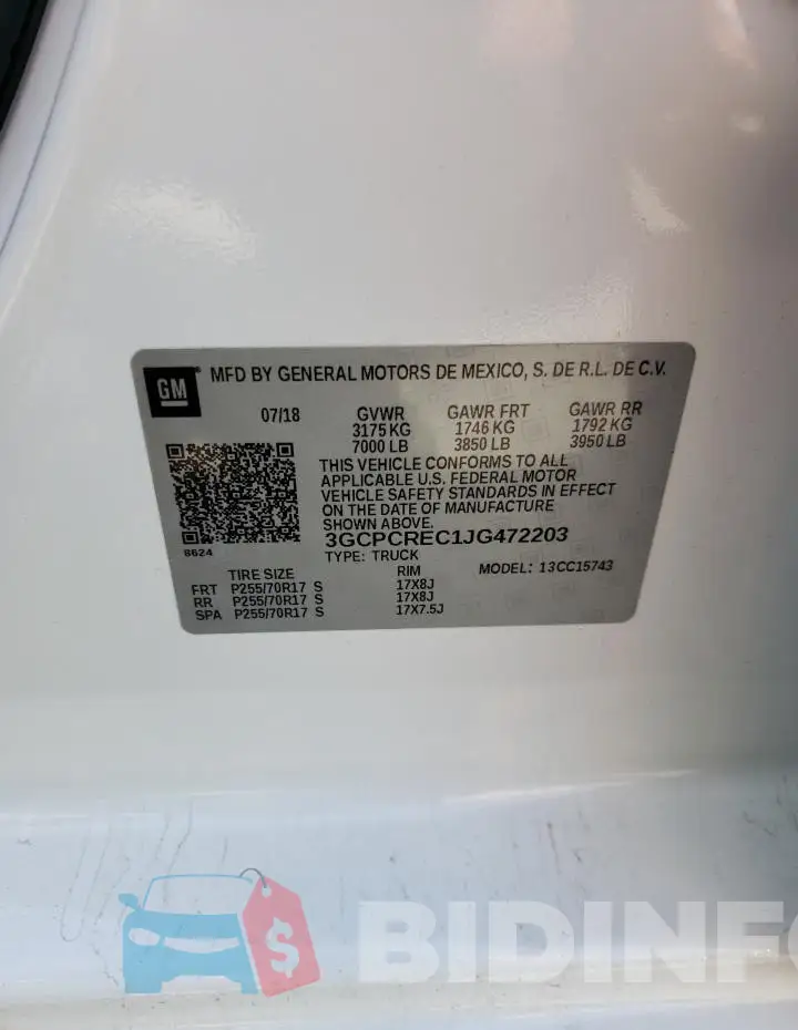 3GCPCREC1JG472203 Photo# 12