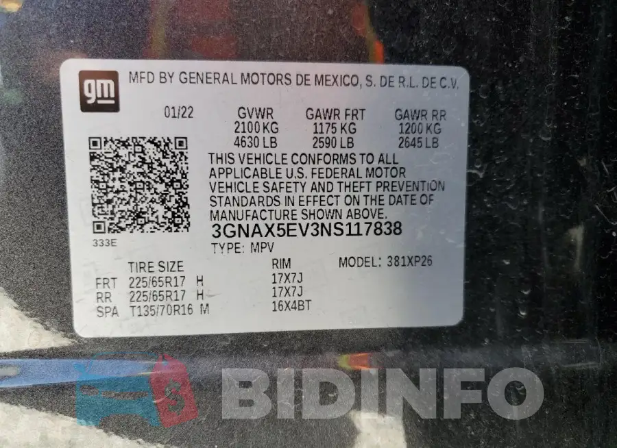 3GNAX5EV3NS117838 Photo# 12
