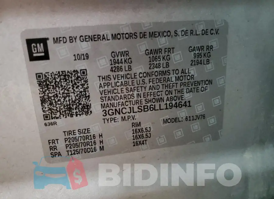 3GNCJLSB6LL194641 Photo# 12