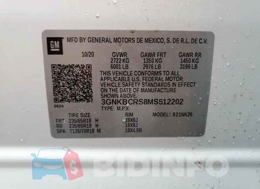 3GNKBCRS8MS512202 Photo# 12