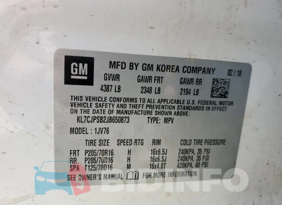 KL7CJPSB2JB650873 Photo# 13