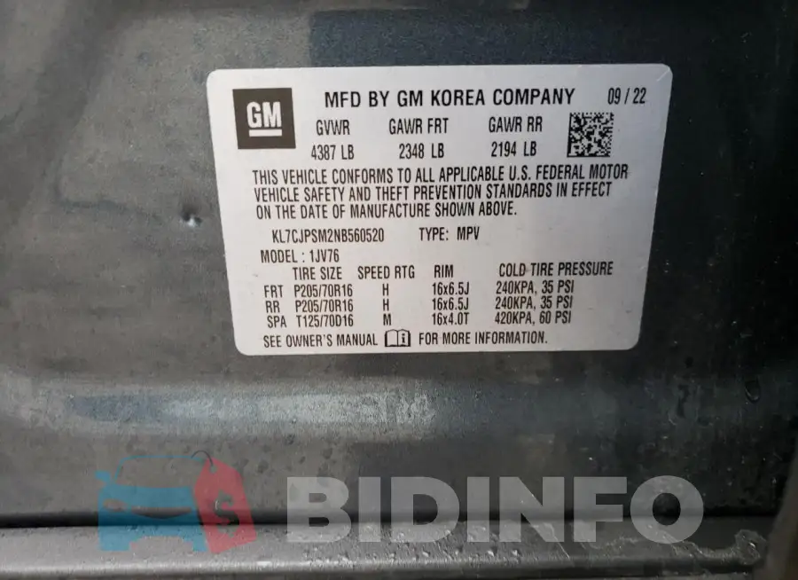 KL7CJPSM2NB560520 Photo# 13