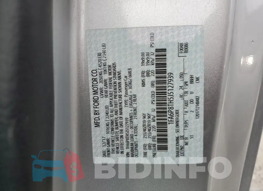 1FA6P8TH5J5127939 Photo# 12