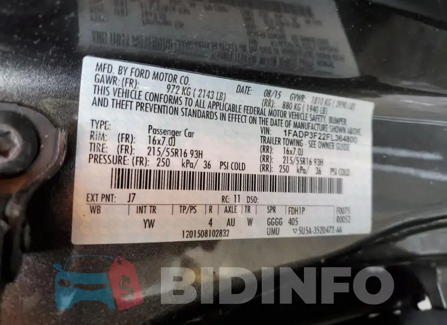 1FADP3F22FL364800 Photo# 12