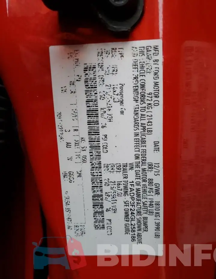 1FADP3F24GL258186 Photo# 13