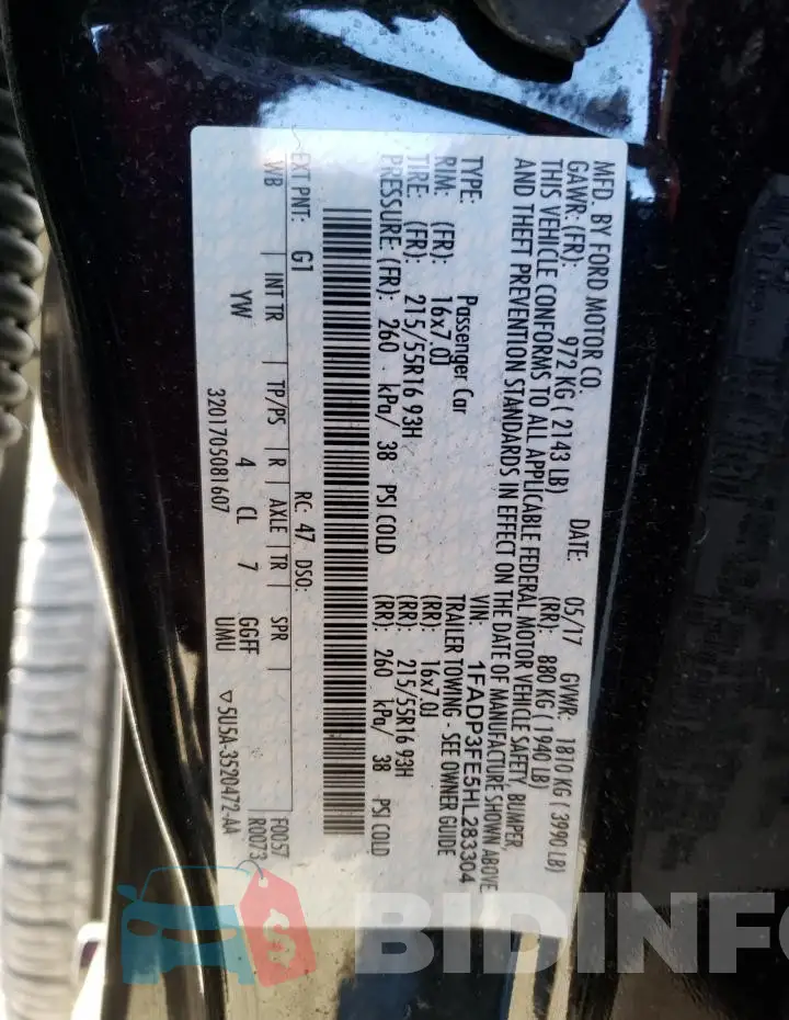 1FADP3FE5HL283304 Photo# 12