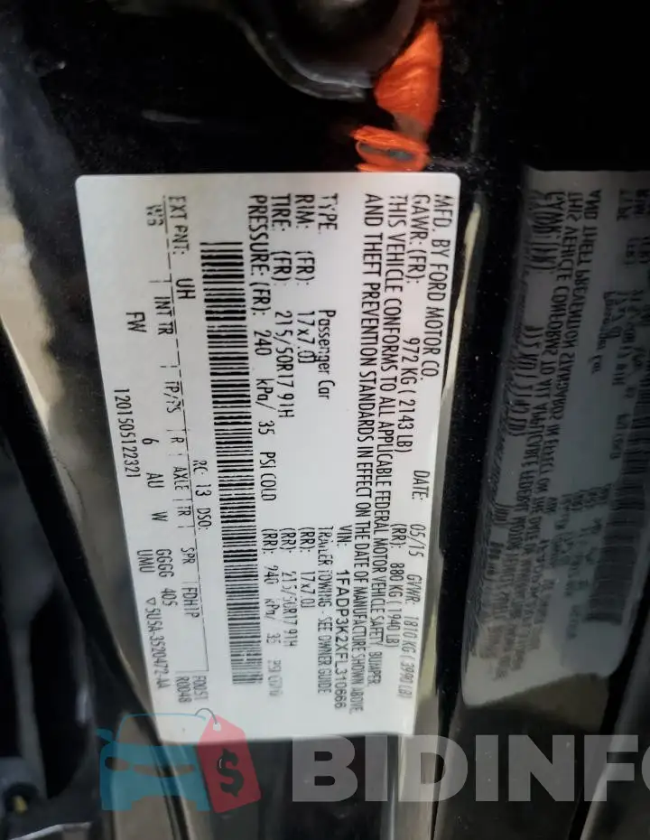 1FADP3K2XFL310666 Photo# 13