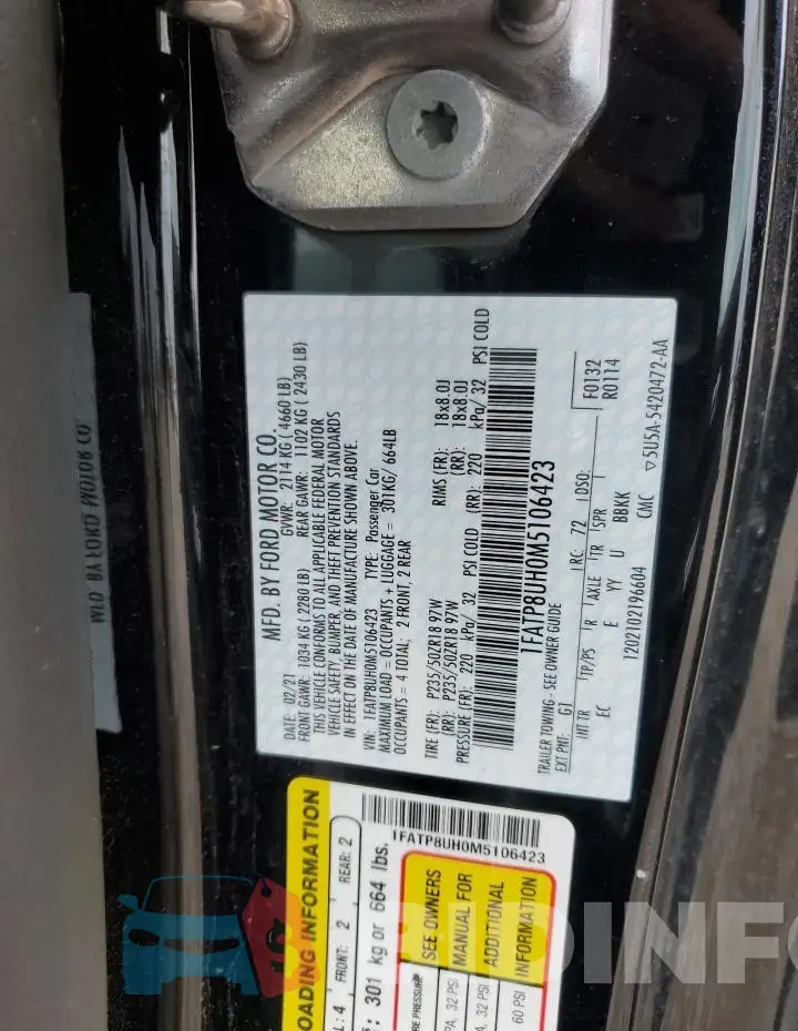 1FATP8UH0M5106423 Photo# 12