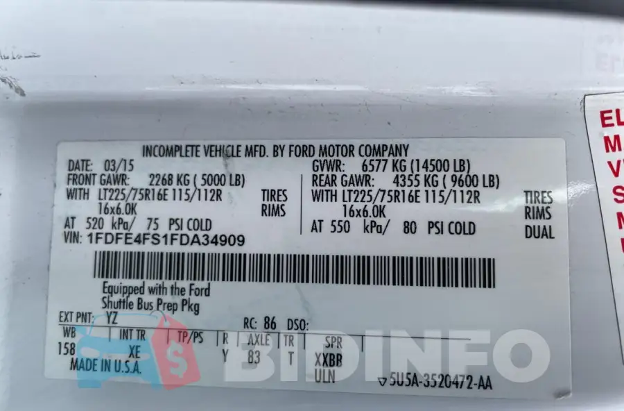 1FDFE4FS1FDA34909 Photo# 10