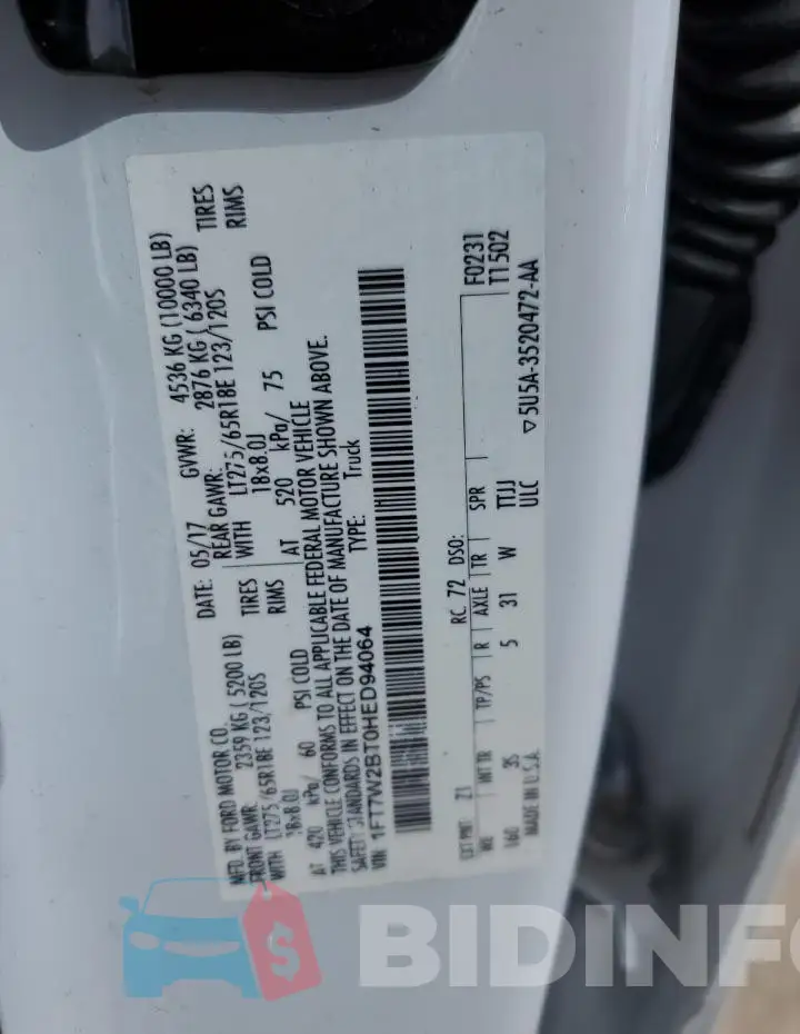 1FT7W2BT0HED94064 Photo# 12