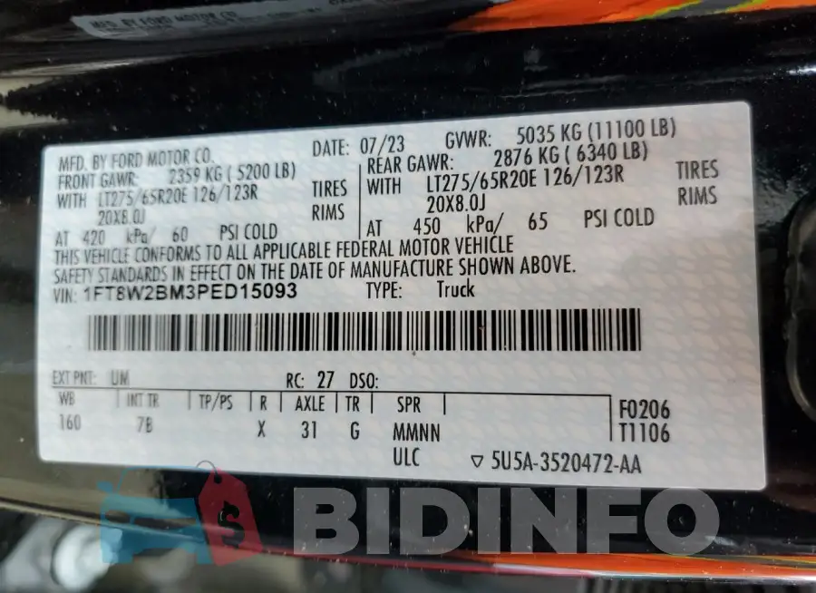 1FT8W2BM3PED15093 Photo# 12