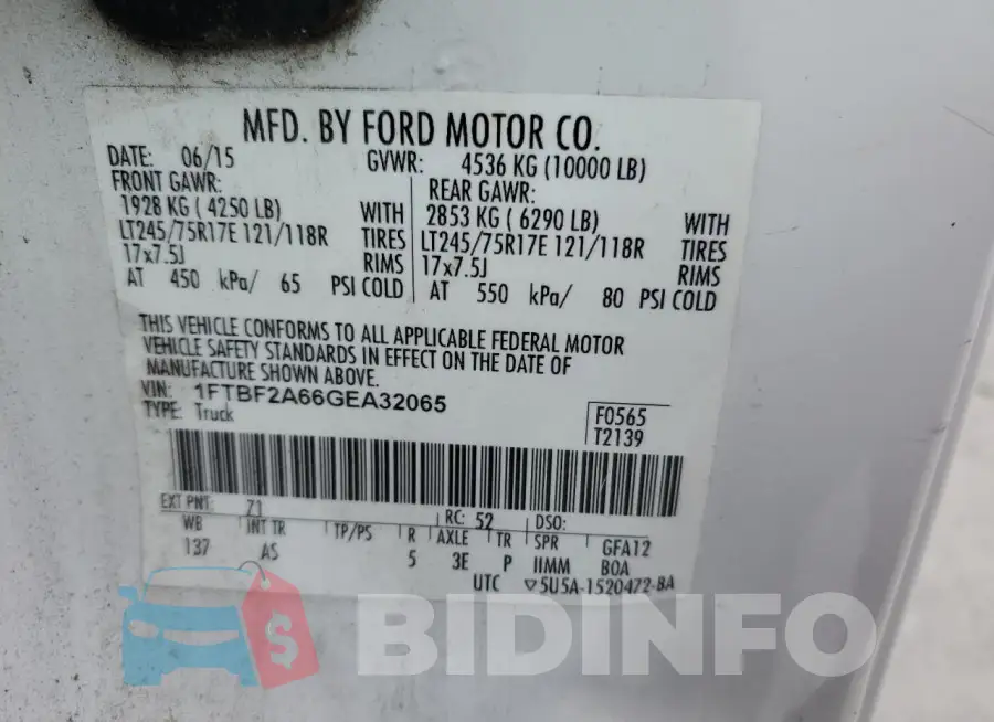 1FTBF2A66GEA32065 Photo# 12