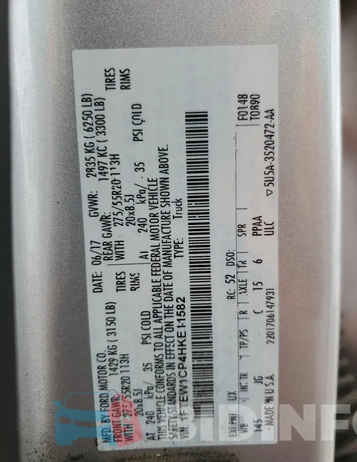 1FTEW1CP4HKE11582 Photo# 12