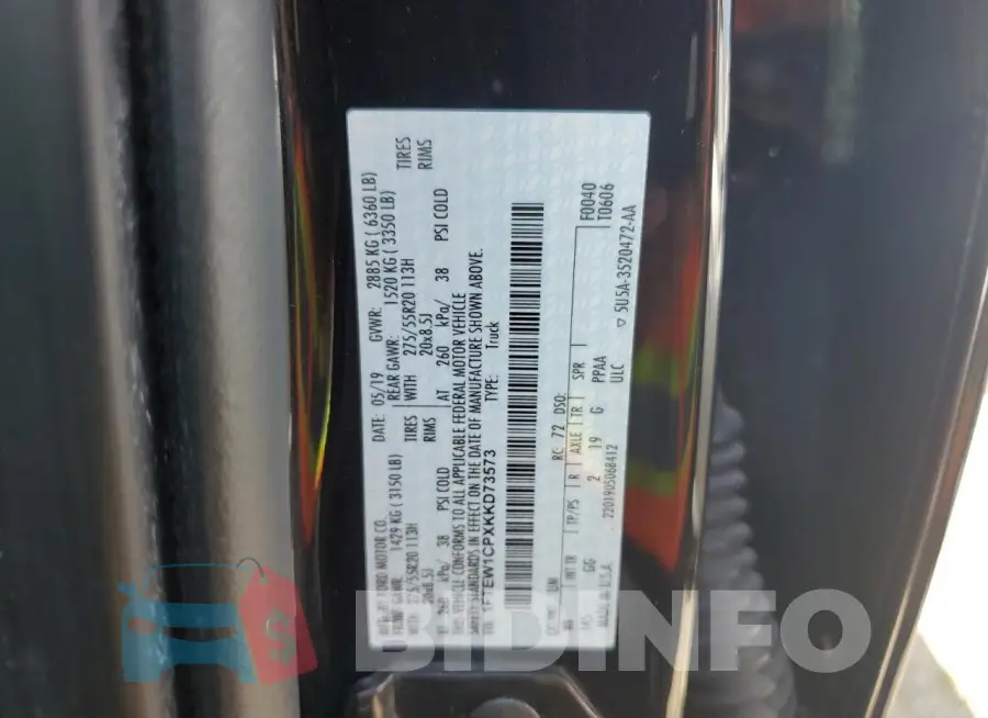 1FTEW1CPXKKD73573 Photo# 13