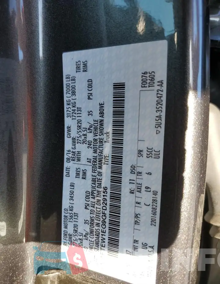 1FTEW1EG9GFD29156 Photo# 12