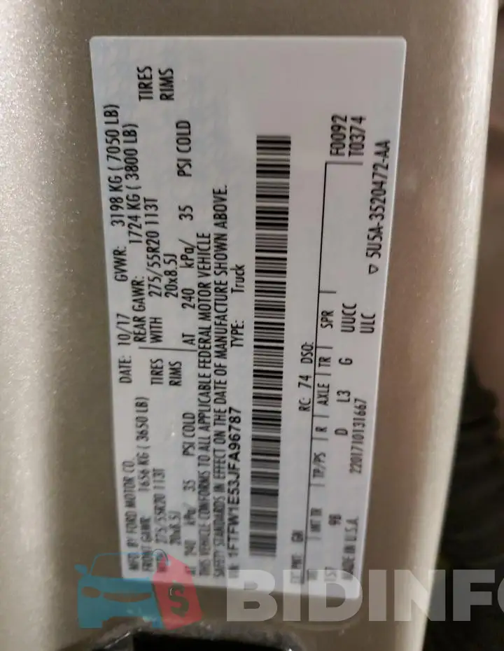 1FTFW1E53JFA96787 Photo# 12
