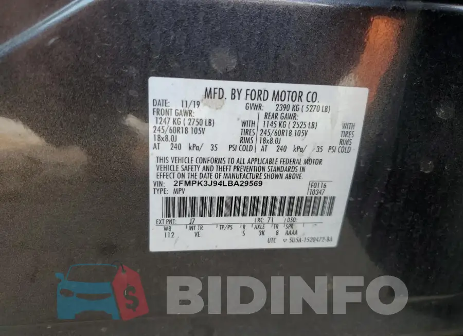 2FMPK3J94LBA29569 Photo# 12