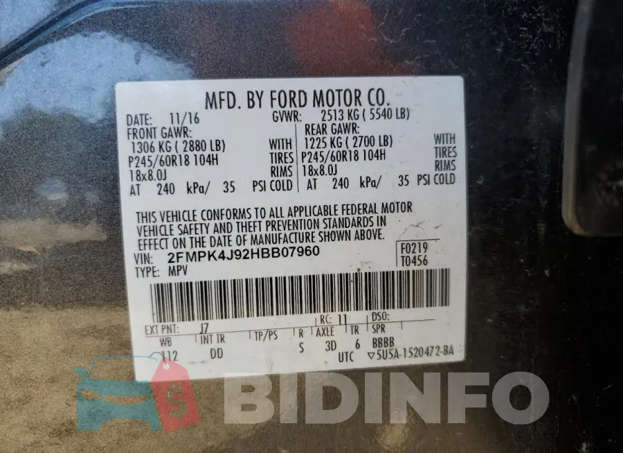 2FMPK4J92HBB07960 Photo# 14