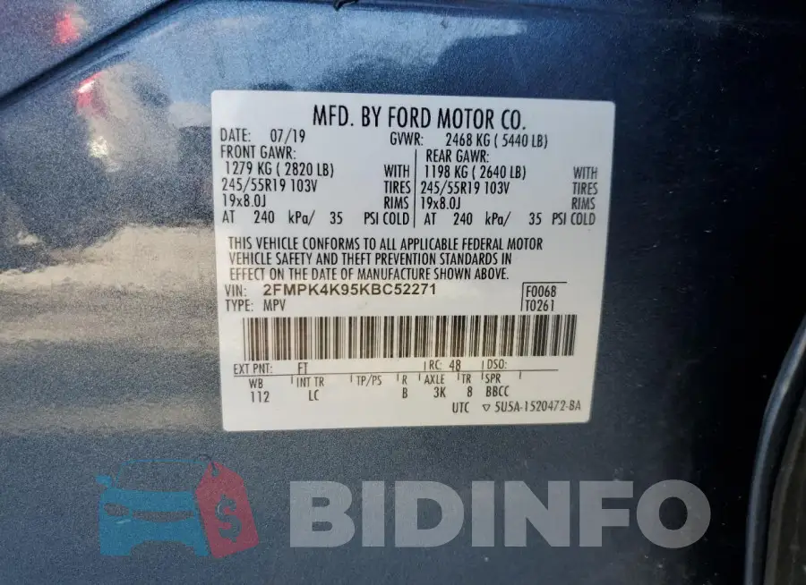 2FMPK4K95KBC52271 Photo# 13