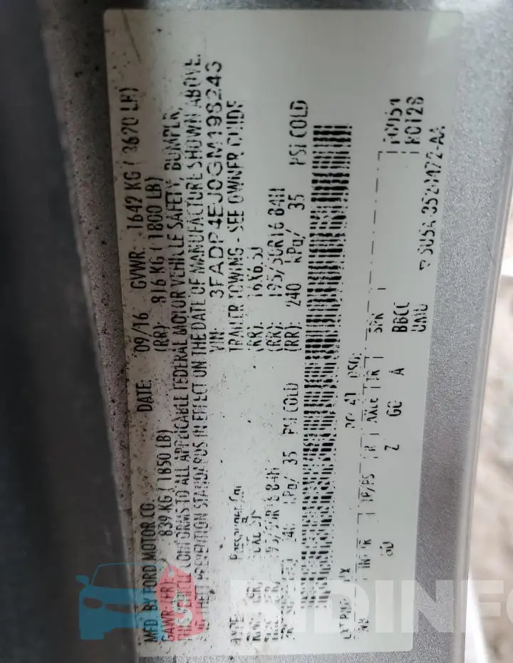3FADP4EJ0GM198243 Photo# 12