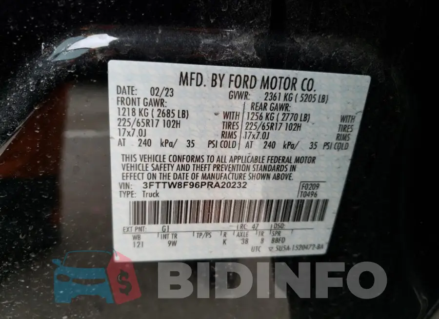 3FTTW8F96PRA20232 Photo# 12