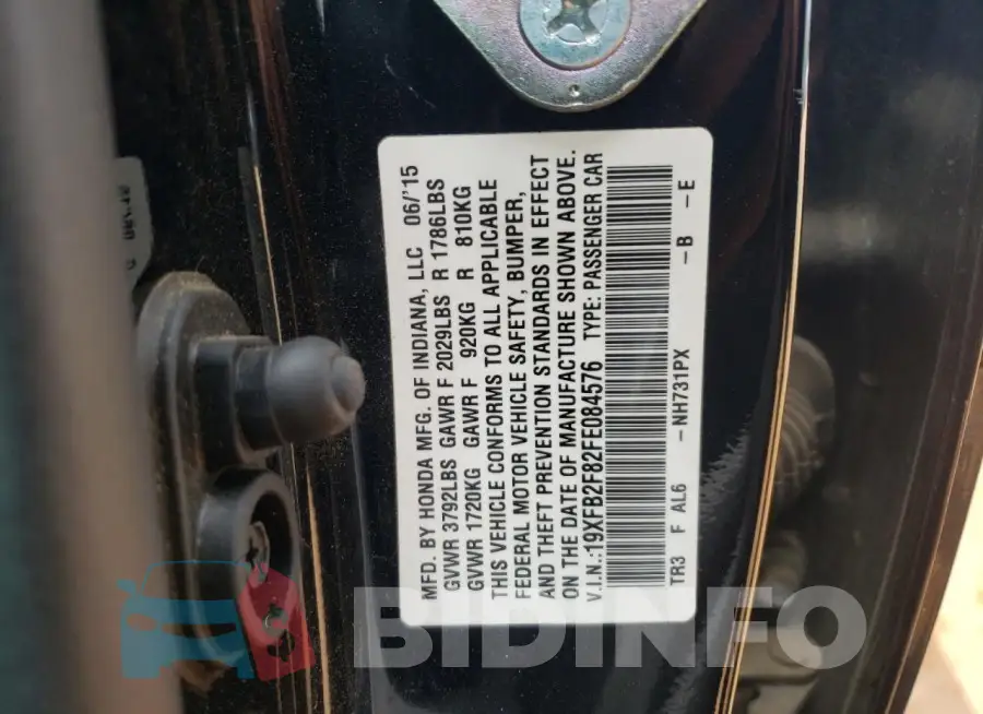 19XFB2F82FE084576 Photo# 12