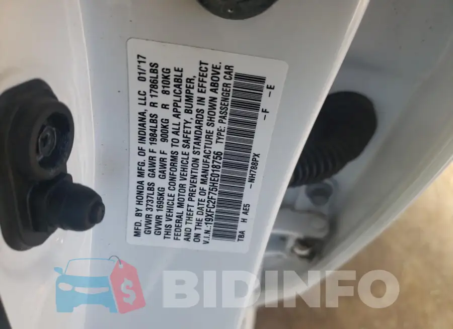 19XFC2F75HE018756 Photo# 12