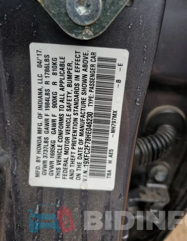 19XFC2F78HE046230 Photo# 12