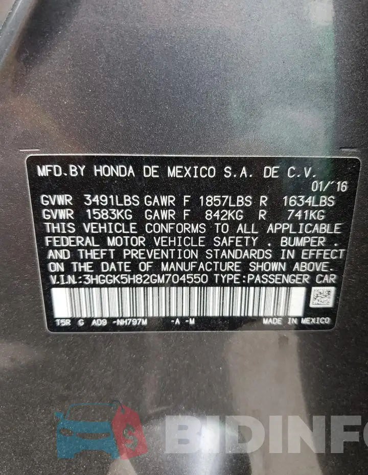 3HGGK5H82GM704550 Photo# 12