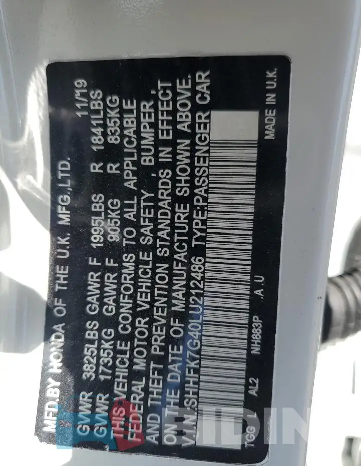 SHHFK7G40LU212486 Photo# 12